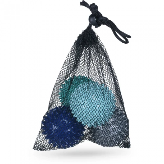 Набір масажних м'ячів Gymtek 65 мм 4 шт. сіро-зелено-синій