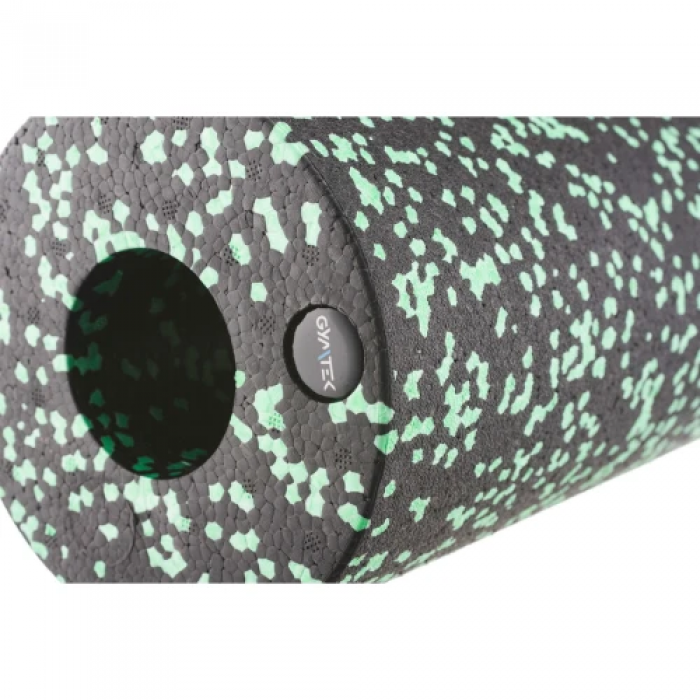 Массажный ролик Gymtek для йоги и фитнеса ЕРР 30*15 см черно-зеленый