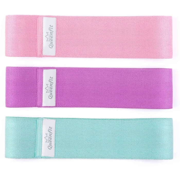 Фитнес резинки тканевые набор Queenfit 7-35 кг set B