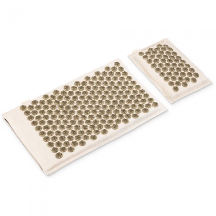 Аплікатор Кузнєцова / Килимок акупунктурний з подушкою Queenfit беж