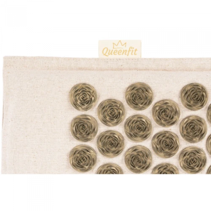 Аплікатор Кузнєцова / Килимок акупунктурний з подушкою Queenfit беж