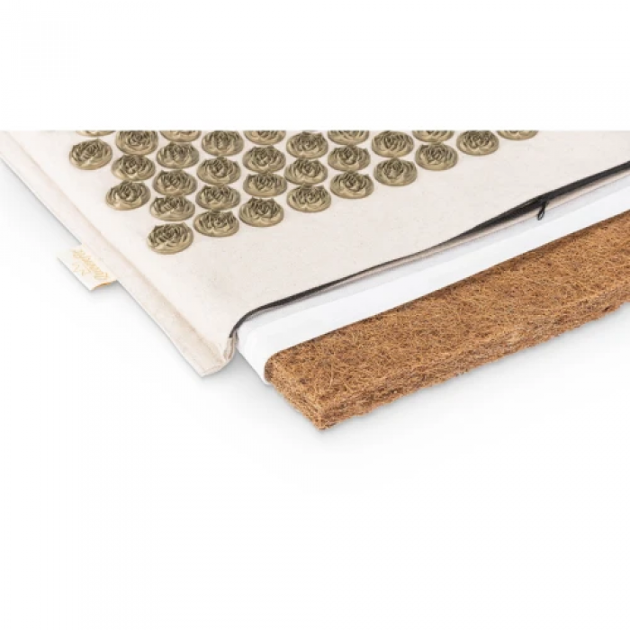 Аплікатор Кузнєцова / Килимок акупунктурний з подушкою Queenfit беж