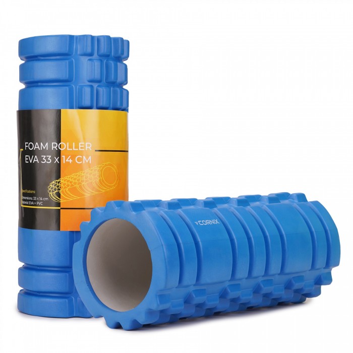 Массажный ролик Cornix EVA 33 x 14 см (валик, роллер) XR-0035 Blue