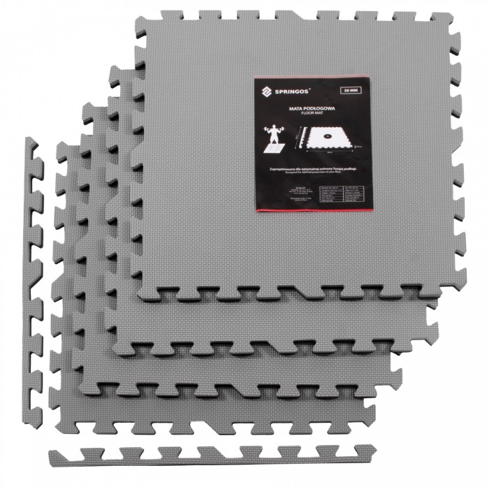 Мат-пазл (ластівчин хвіст) Springos Mat Puzzle EVA 120 x 120 x 2 см FM0009 Black/Grey