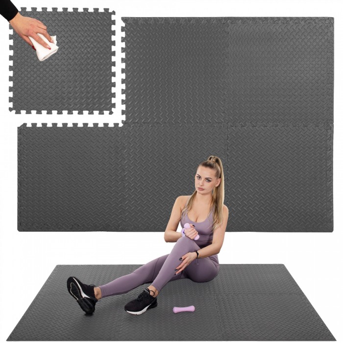 Мат-пазл (ластівчин хвіст) Springos Mat Puzzle EVA 180 x 120 x 1.2 см FM0005A Graphite