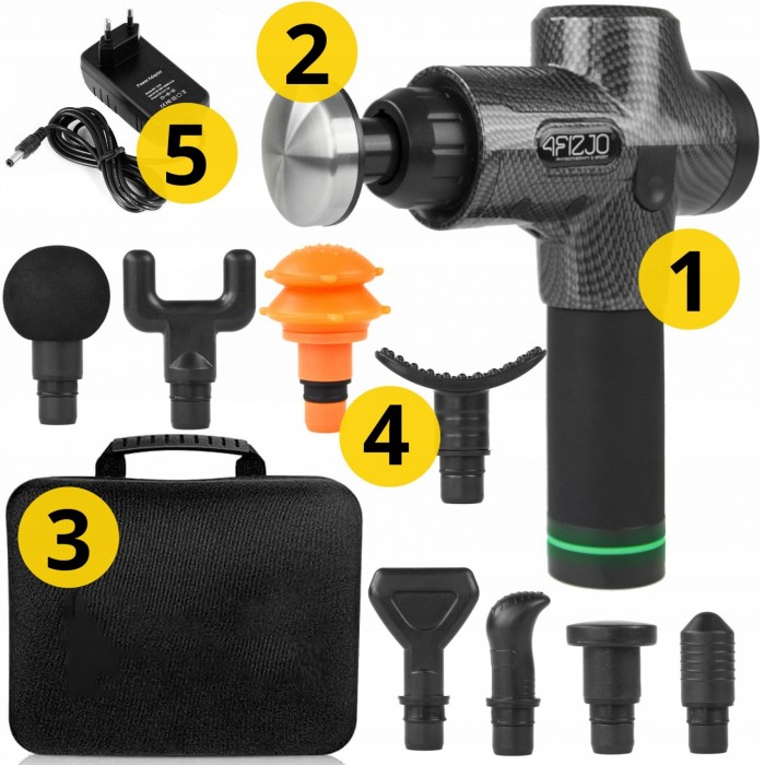Ручний перкусійний масажер 4FIZJO Massage Gun Ultra 100 Вт масажний пістолет (P-5907739315632)