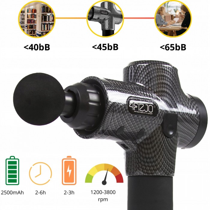 Ручний перкусійний масажер 4FIZJO Massage Gun Ultra 100 Вт масажний пістолет (P-5907739315632)