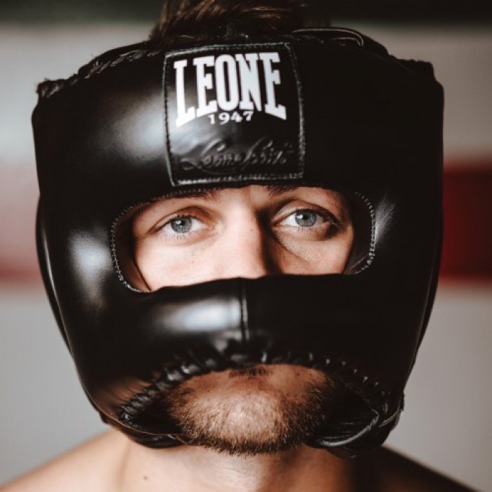 Боксерський шолом із бампером Leone Greatest Black S/M