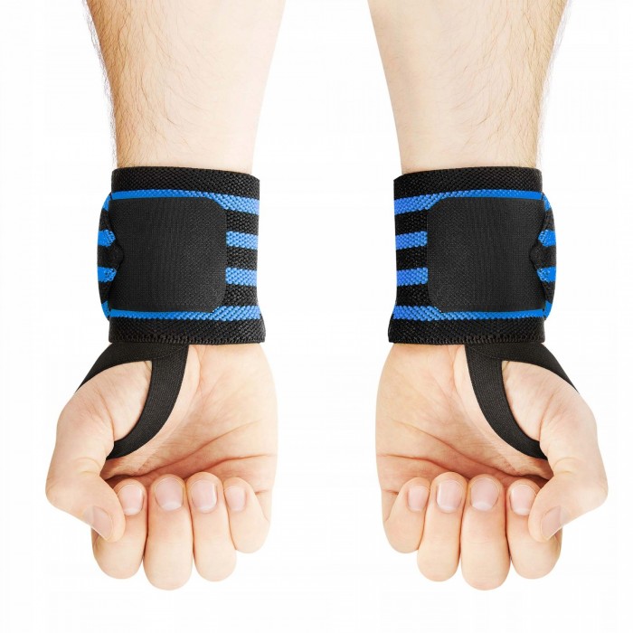 Бинты для запястий (кистевые бинты) 4FIZJO Wrist Wraps Black/Blue (P-5907739317445)