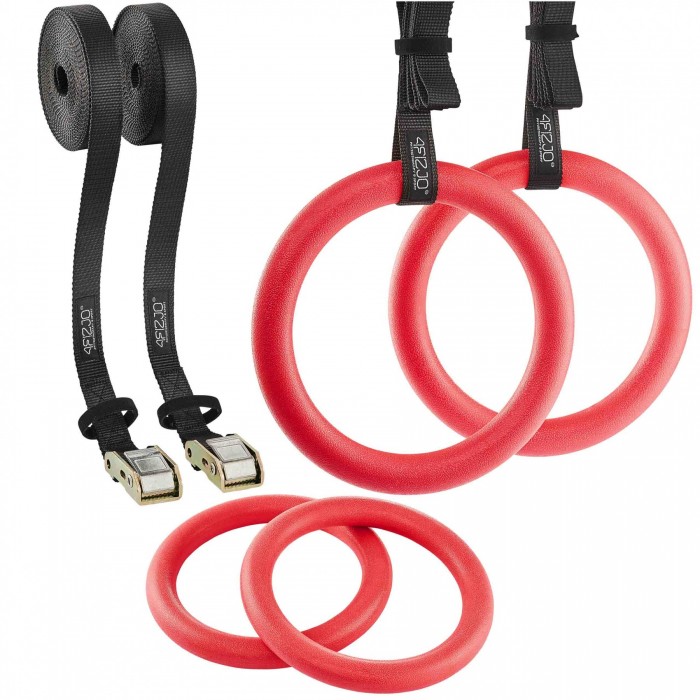 Гимнастические кольца 4FIZJO из ABS пластика, регулируемые Red (P-5907739314871)