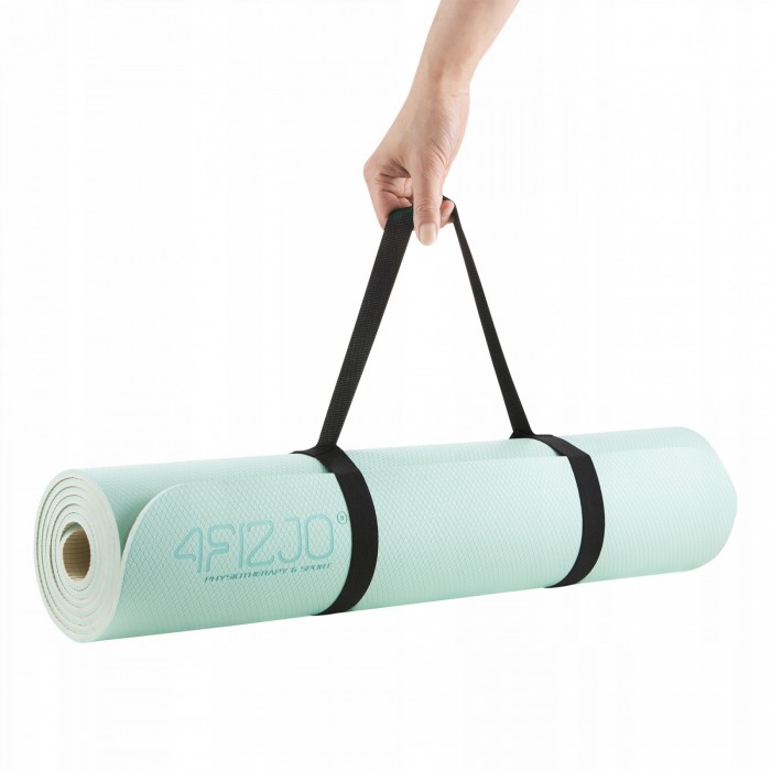 Килимок (мат) спортивний 4FIZJO TPE 180 x 60 x 0.6 см для йоги та фітнесу Mint/Grey (P-5907739317070)