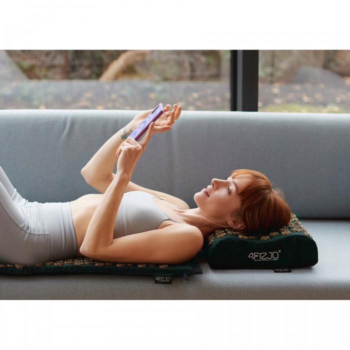 Коврик акупунктурный с подушкой 4FIZJO Ergo Mat Аппликатор Кузнецова Navy Green/Gold (P-5907739315076)