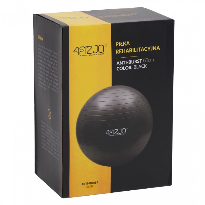 Мяч для фитнеса (фитбол) 4FIZJO 65 см Anti-Burst Black (P-5907739316349)