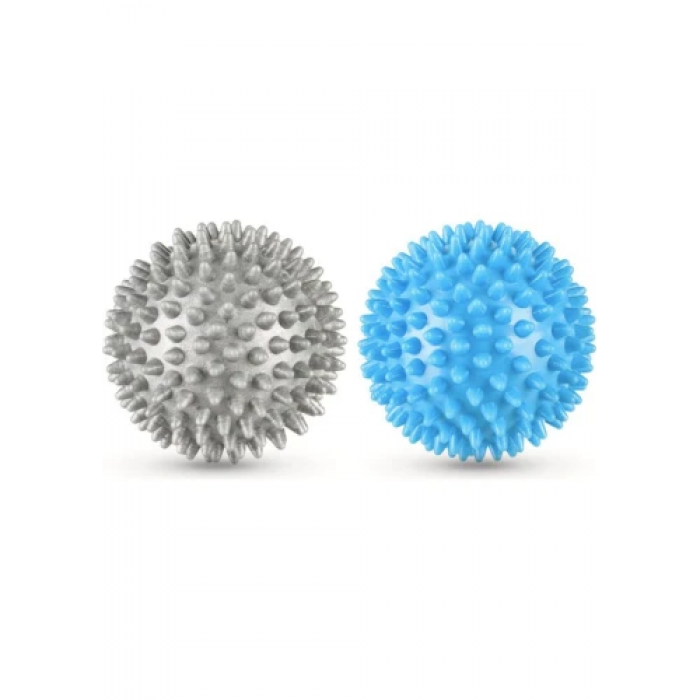 Набір масажних м'ячів Gymtek 70 мм 2 шт твердий/м'який сіро-блакитний