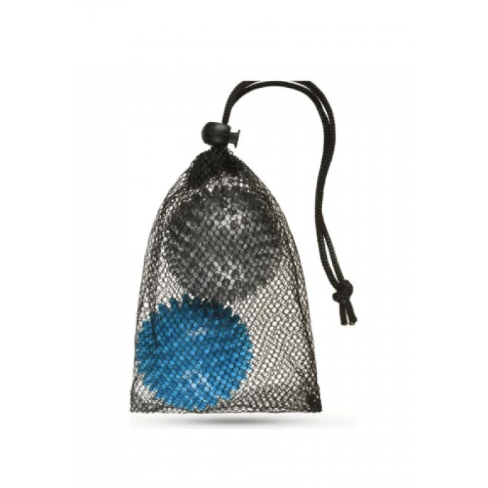 Набір масажних м'ячів Gymtek 70 мм 2 шт твердий/м'який сіро-блакитний