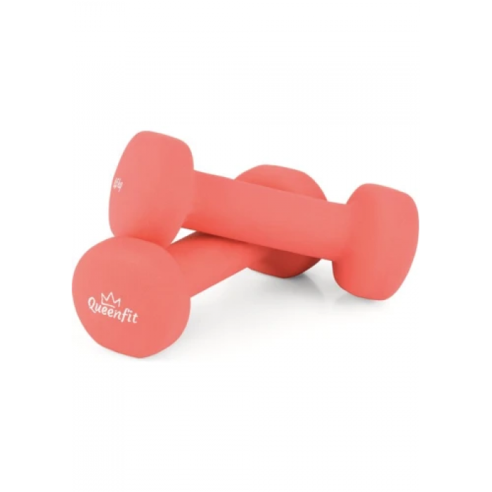 Набор гантелей неопреновых Queenfit 2х0,5 кг розовый