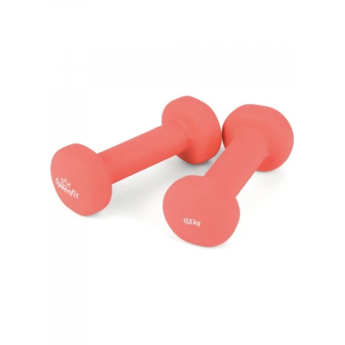 Набор гантелей неопреновых Queenfit 2х0,5 кг розовый