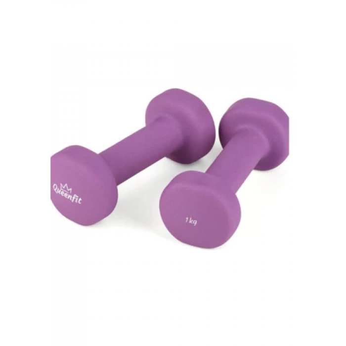 Набор гантелей неопреновых Queenfit 2х1 кг фиолетовый