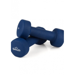 Набор гантелей неопреновых Queenfit 2х2 кг темно-синий