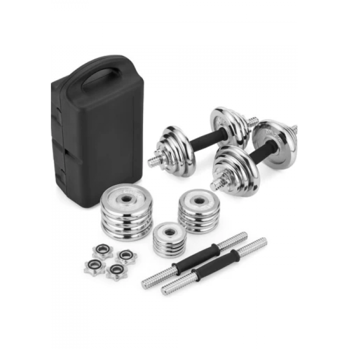 Набор гантели в кейсе Gymtek хромированные 2х10 кг