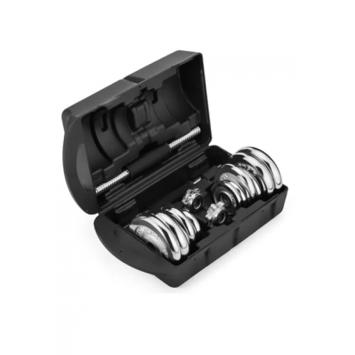 Набор гантели в кейсе Gymtek хромированные 2х10 кг