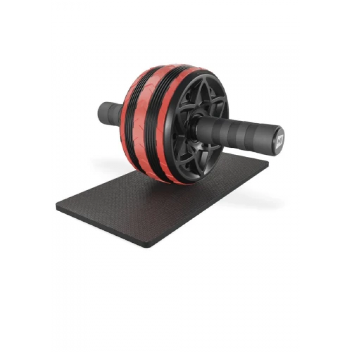 Ролик для преса Hop-Sport з килимком чорно-червоний