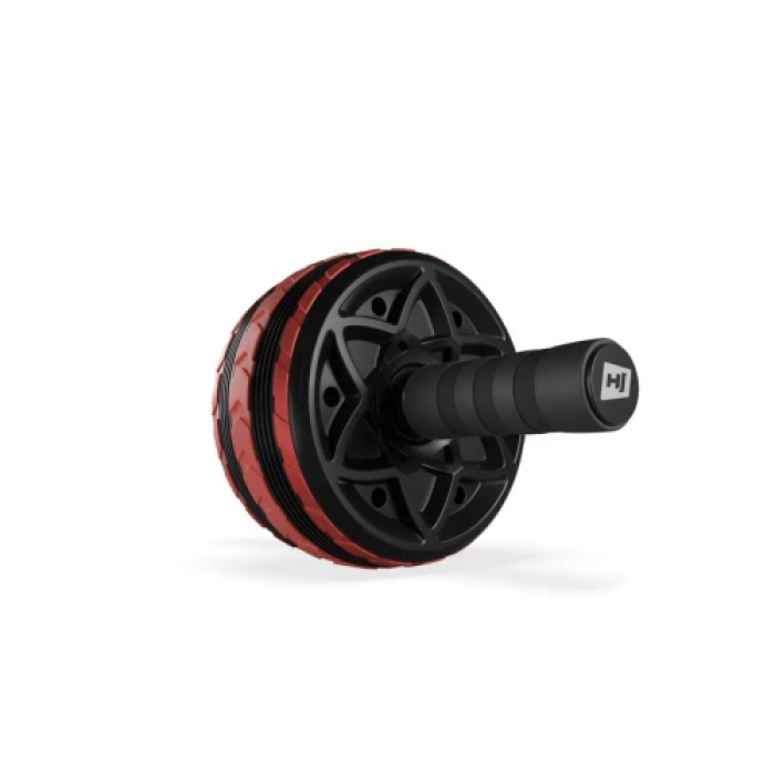 Ролик для преса Hop-Sport з килимком чорно-червоний
