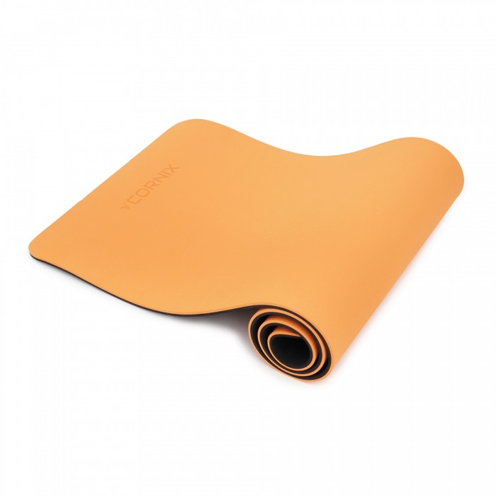 Коврик спортивный Cornix TPE 183 x 61 x 1 cм для йоги и фитнеса XR-0091 Orange/Black
