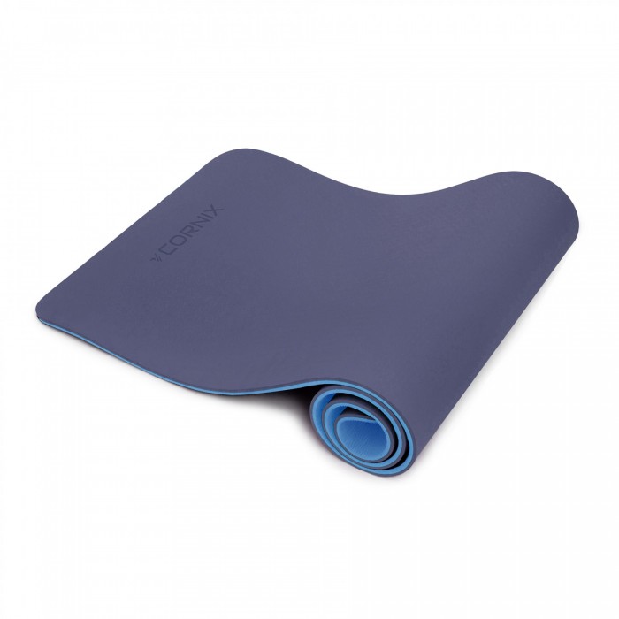 Килимок спортивний Cornix TPE 183 x 61 x 1 см для йоги та фітнесу XR-0092 Blue/Sky Blue