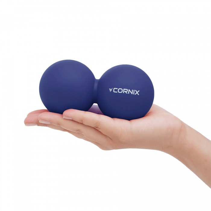 Масажний м'яч Cornix Lacrosse DuoBall 6.3 x 12.6 см XR-0109 Navy Blue