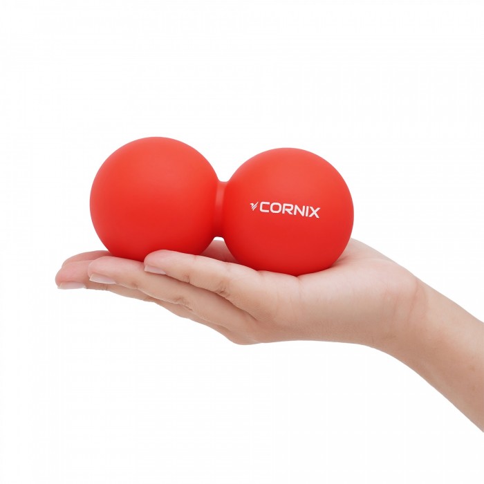 Масажний м'яч Cornix Lacrosse DuoBall 6.3 x 12.6 см XR-0112 Red