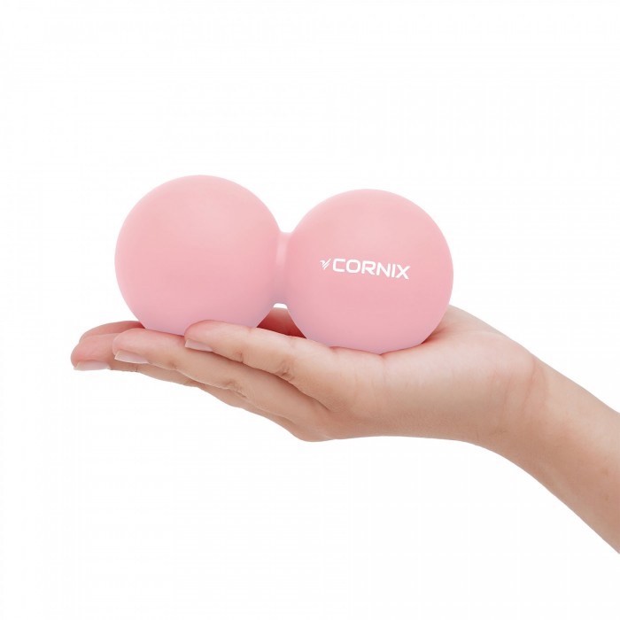 Массажный мяч Cornix Lacrosse DuoBall 6.3 x 12.6 см XR-0116 Coral
