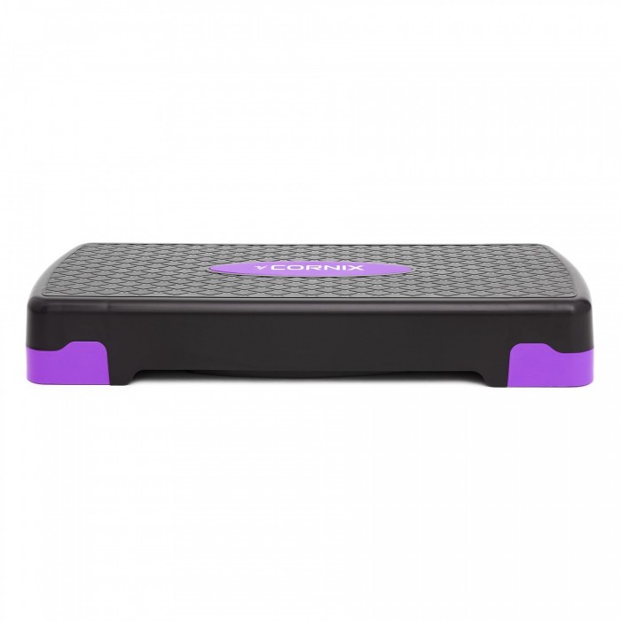 Степ-платформа для фитнеса и аэробики 2-ступенчатая Cornix 68 х 28 х 10-15 см XR-0188 Black/Purple