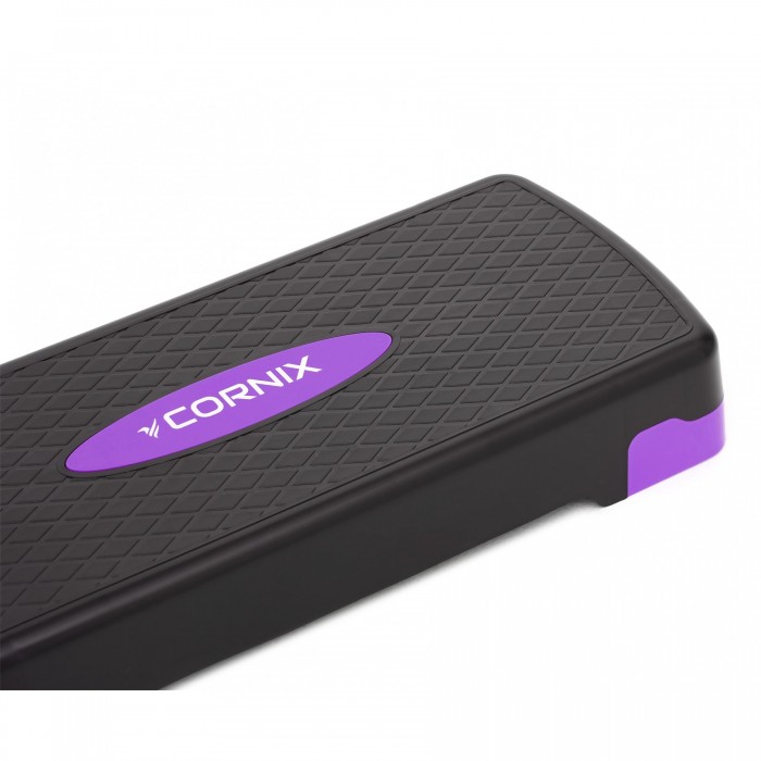 Степ-платформа для фитнеса и аэробики 2-ступенчатая Cornix 68 х 28 х 10-15 см XR-0188 Black/Purple