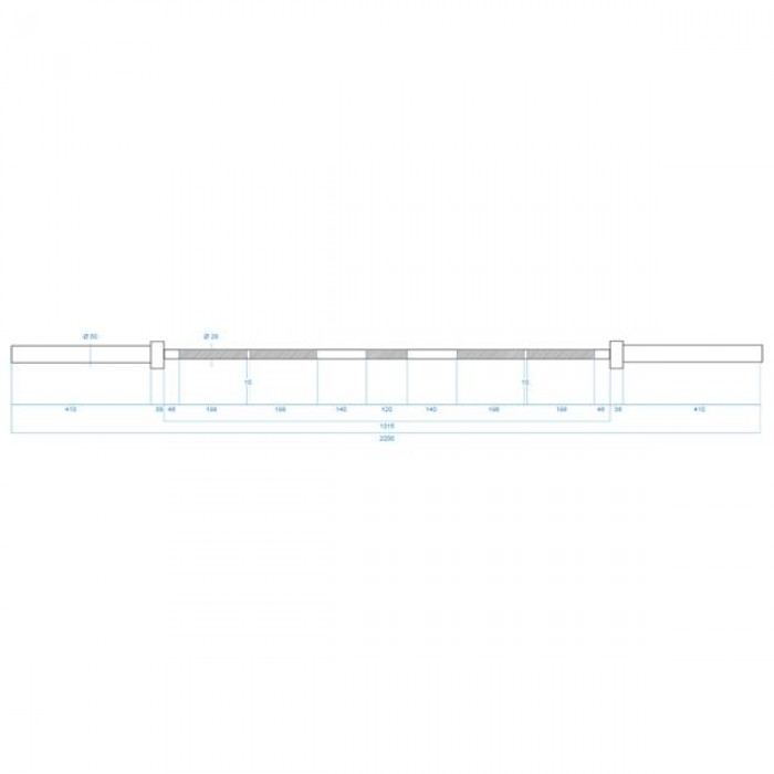 Гриф тренувальний чоловічий 20 кг Generation Fitness FF52A4
