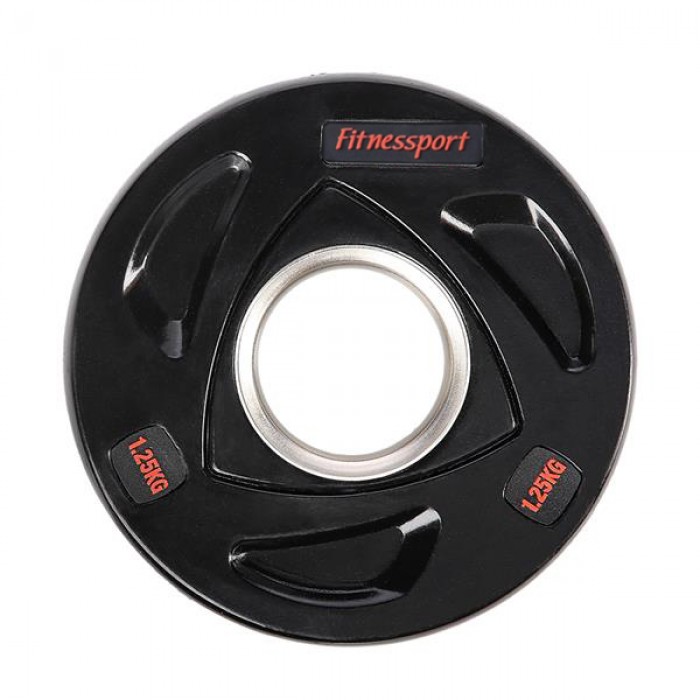 Диск олімпійський гумовий чорний Generation Fitness RCP17-1,25 кг