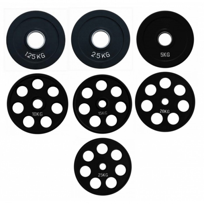 Диск олімпійський гумовий чорний Generation Fitness RCP18-20 кг