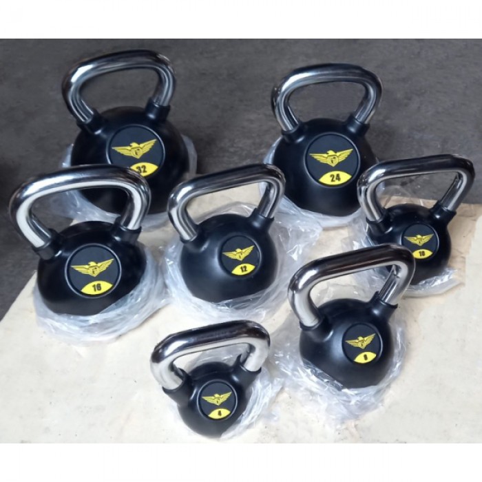 Обгумована гиря 8 кг Generation Fitness FDS-21-8GR (ручки - хром)