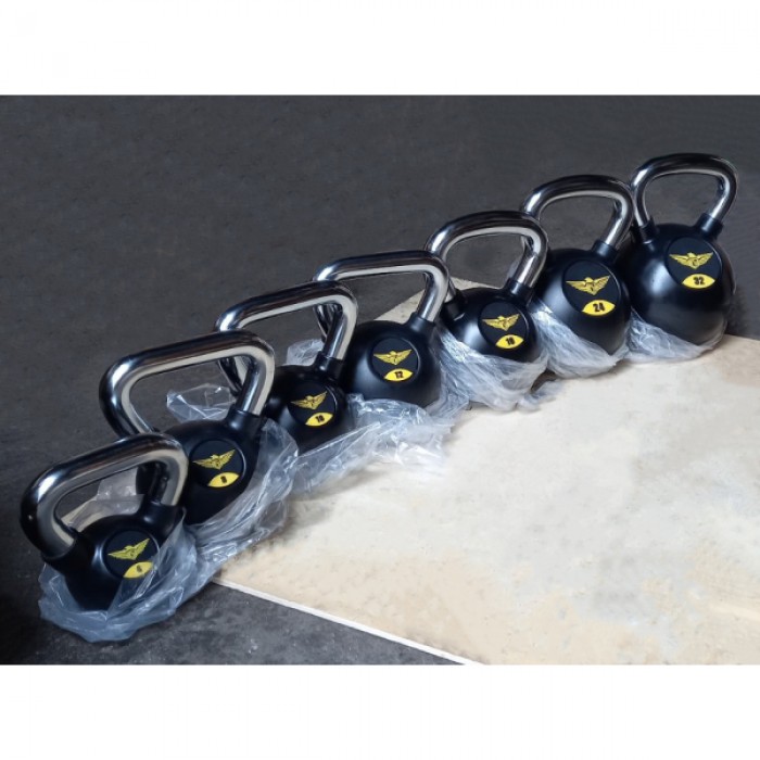 Обгумована гиря 8 кг Generation Fitness FDS-21-8GR (ручки - хром)