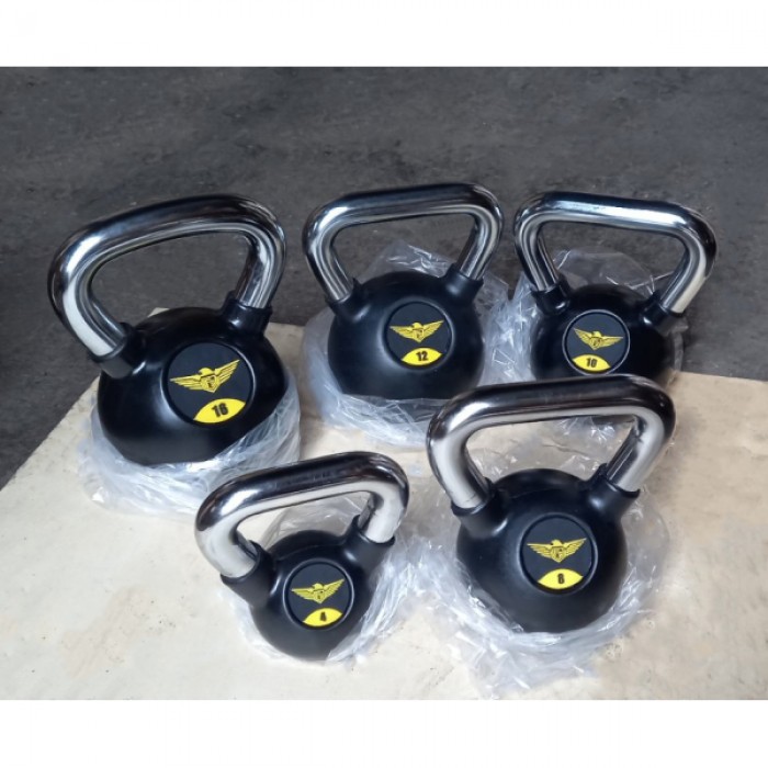 Обрезиненная гиря 24 кг Generation Fitness FDS-21-24GR (ручки - хром)