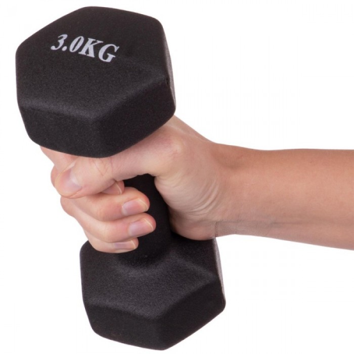 Гантель для фитнеса 3 кг 1шт неопреновая Generation Fitness VDD-02-3кг черная