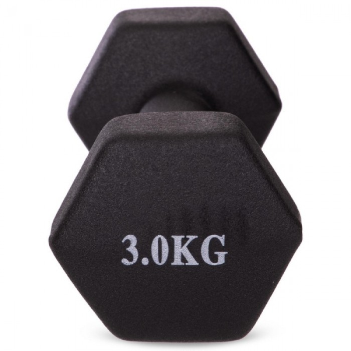 Гантель для фитнеса 3 кг 1шт неопреновая Generation Fitness VDD-02-3кг черная