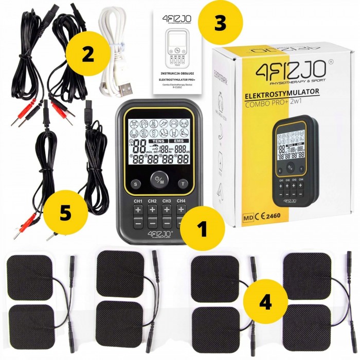 Миостимулятор (Аппарат электростимулятор мышц) 4FIZJO Combo PRO+ 2 в 1 (P-5907739317124)