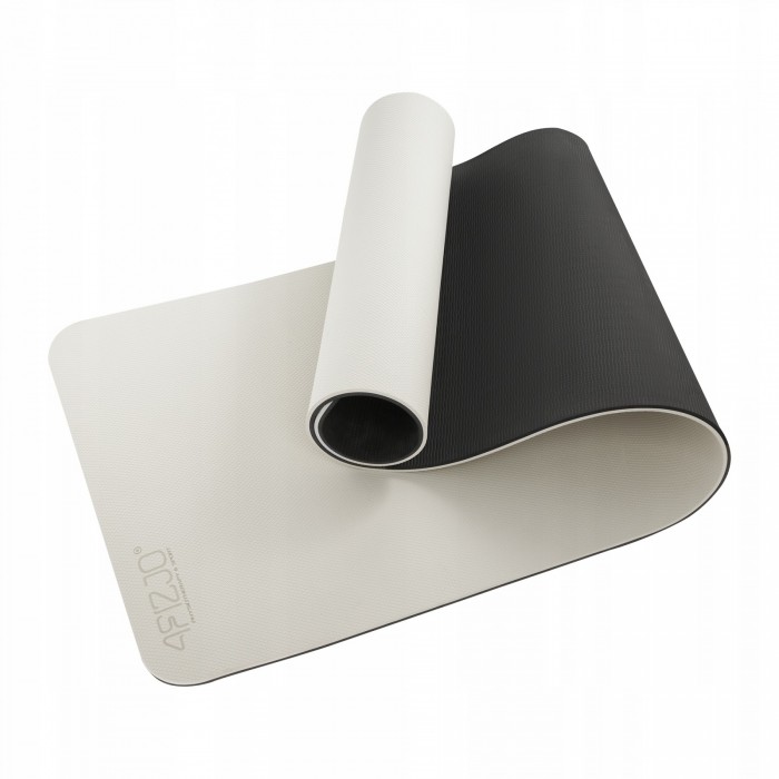 Килимок (мат) спортивний 4FIZJO TPE 180 x 60 x 0.6 см для йоги та фітнесу Grey/Black (P-5907739317100)