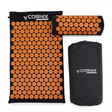 Килимок акупунктурний з валиком Cornix Classic Mat Аплікатор Кузнєцова XR-0111 Black/Orange