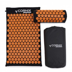 Коврик акупунктурный с валиком Cornix Classic Mat Аппликатор Кузнецова XR-0111 Black/Orange