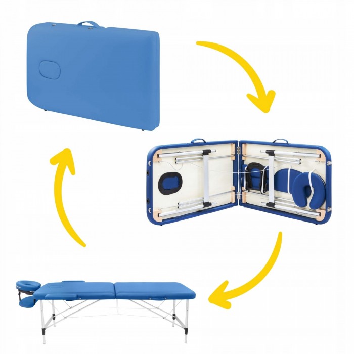 Массажный стол складной 4FIZJO Massage Table Alu W60 Blue (P-5907739318404)