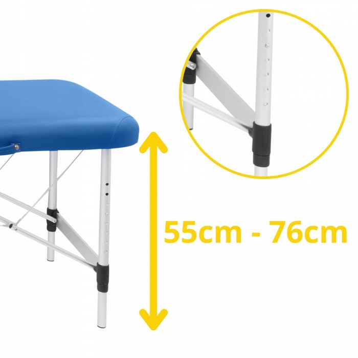 Массажный стол складной 4FIZJO Massage Table Alu W60 Blue (P-5907739318404)