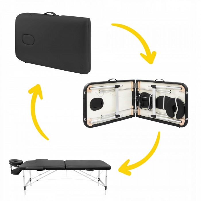Массажный стол складной 4FIZJO Massage Table Alu W70 Black (P-5907739318398)