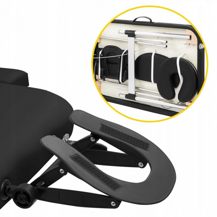 Массажный стол складной 4FIZJO Massage Table Alu W70 Black (P-5907739318398)